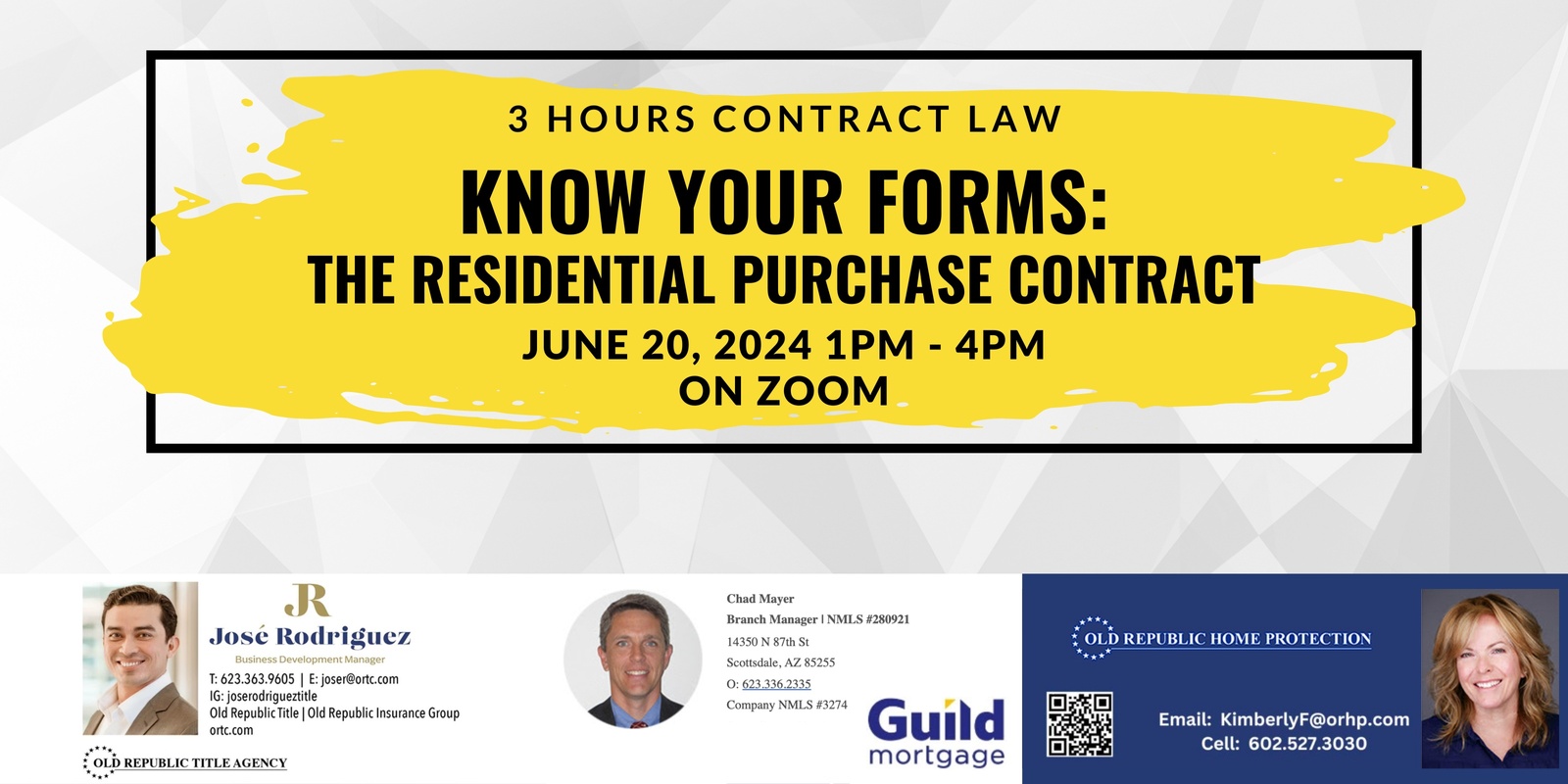 Banner image for Know Your Forms: The Residential Purchase Contract - 3 Hours Contract Law- June 20 2024, 1PM - 4PM 