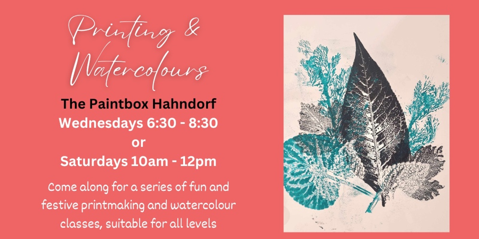 Banner image for Printing and watercolour classes