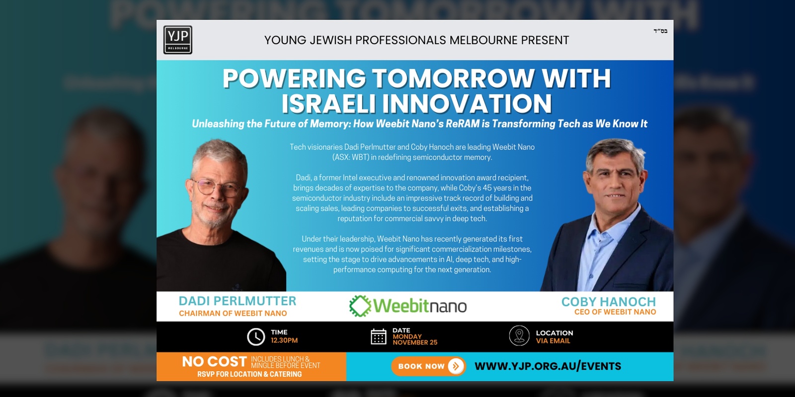 Banner image for POWERING TOMORROW WITH ISRAELI INNOVATION | Unleashing the Future of Memory with Wee Bit