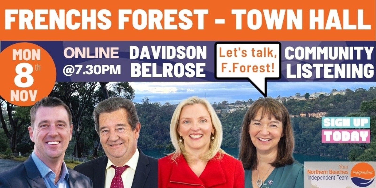 Banner image for Frenchs Forest, Davidson & Belrose - Community Listening Town Hall