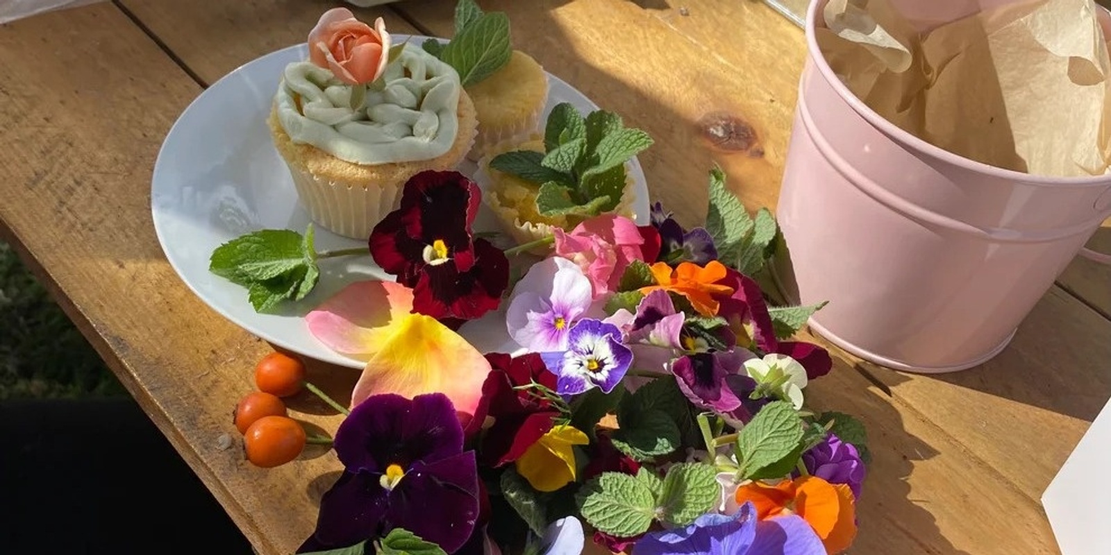 Banner image for Edible Flower Picking, Decorate your own Cupcake