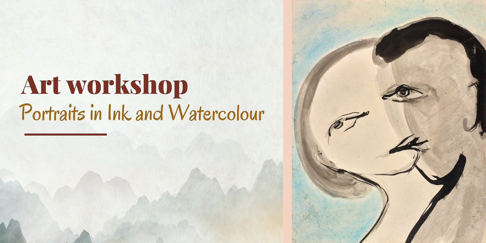 Banner image for Art workshop: Portraits in Ink and Watercolour