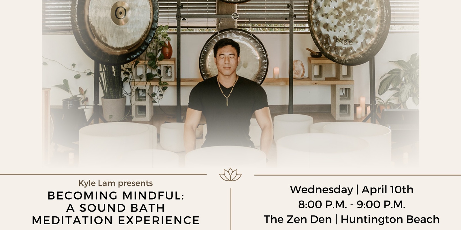 Banner image for Becoming Mindful: A Sound Bath Meditation Experience + CBD (Huntington Beach)