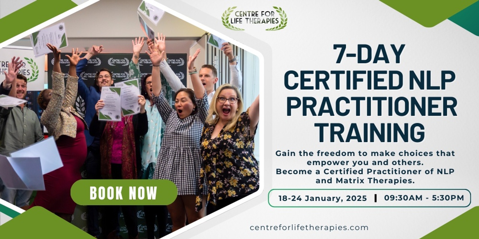 Banner image for 7-Day Certified NLP Practitioner Training  January 2025