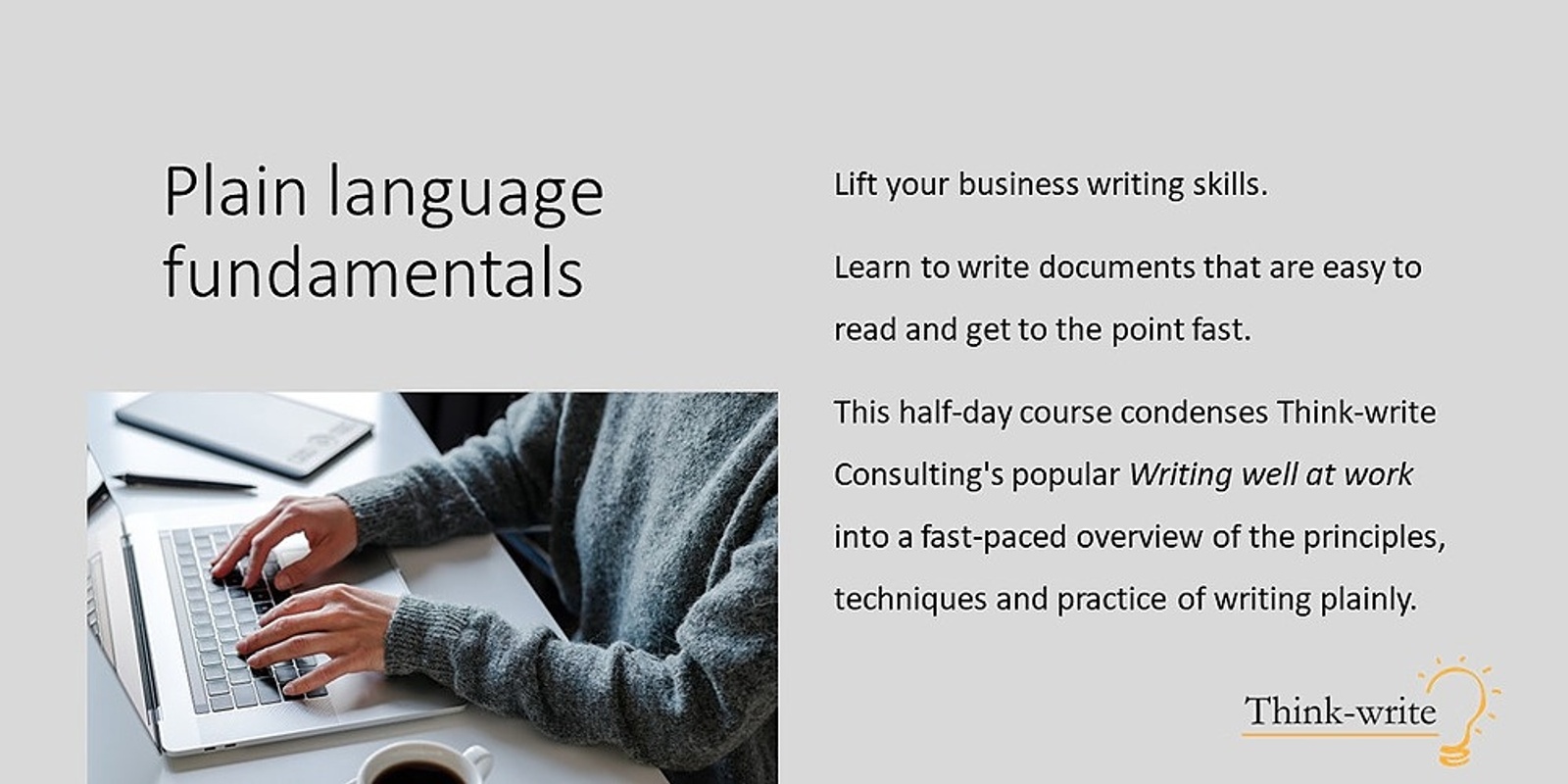 Banner image for Writing for business and government - Plain language fundamentals