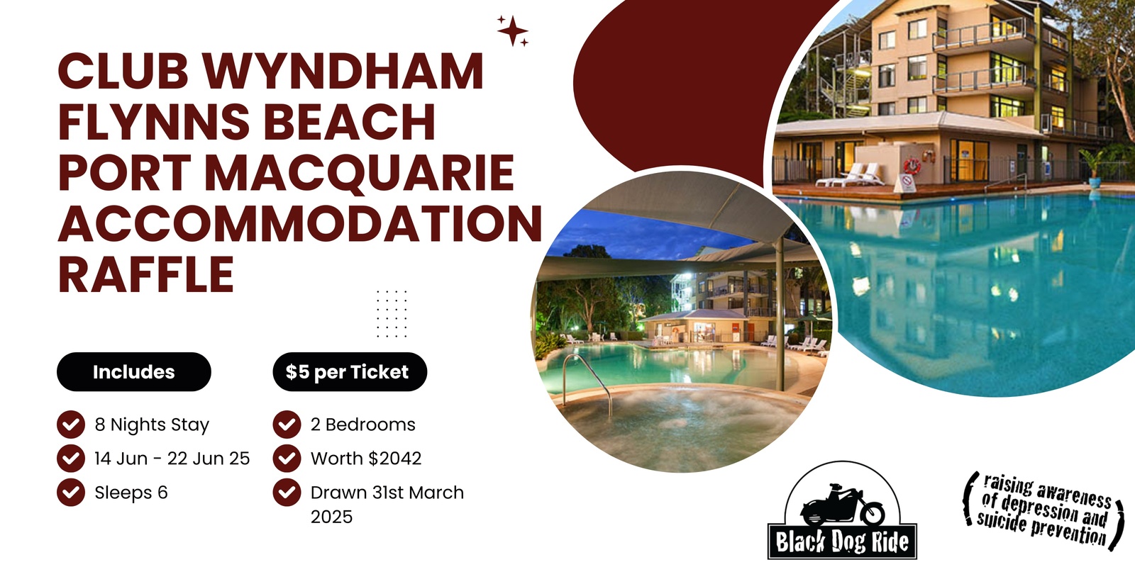 Banner image for Club Wyndham Flynns Beach Accommodation Raffle