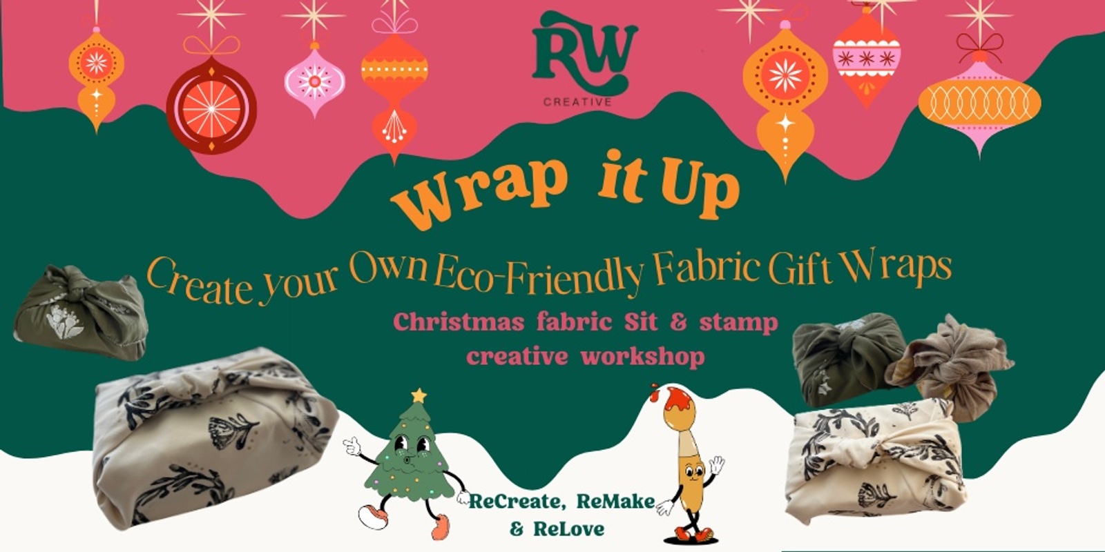 Banner image for Eco-Friendly Christmas Wrap & Stamp Workshop 