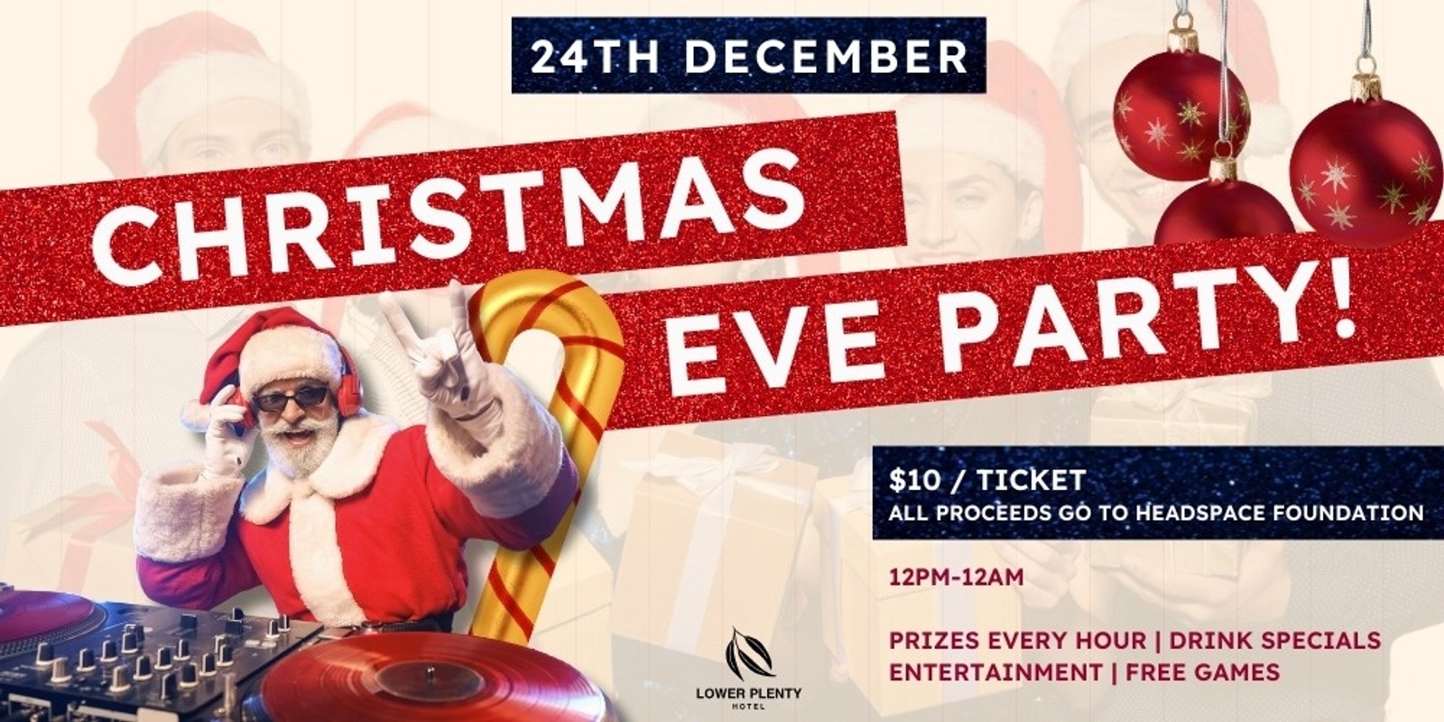 Banner image for Lower Plenty Hotel Christmas Eve Party