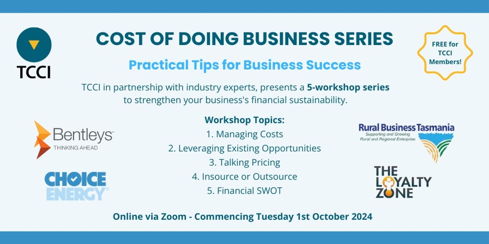 Banner image for Cost of Doing Business Full Series Workshops 1 - 5 