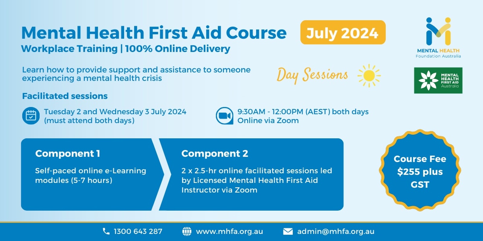 Banner image for (SOLD OUT) Online Mental Health First Aid Course - July 2024 (1) (Morning sessions)