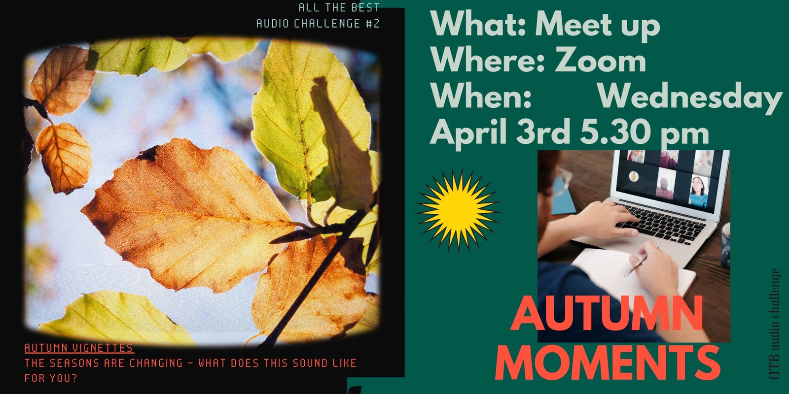 Banner image for Audio Club Challenge #2: Changing of the Seasons: Autumn moments - online meet up