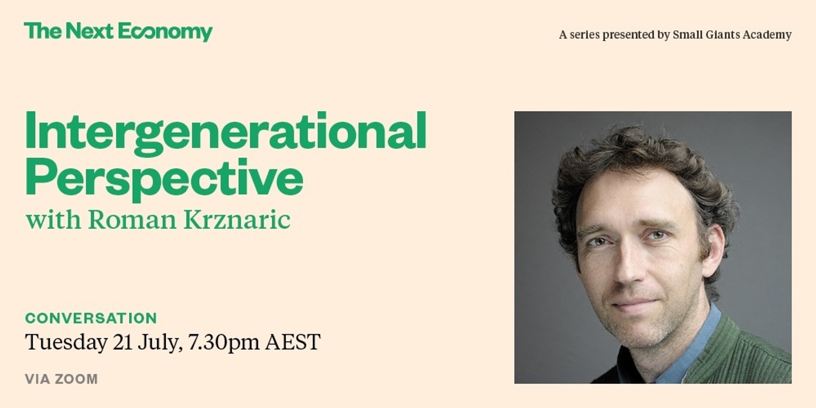 Banner image for Conversation: Intergenerational Perspective with Roman Krznaric
