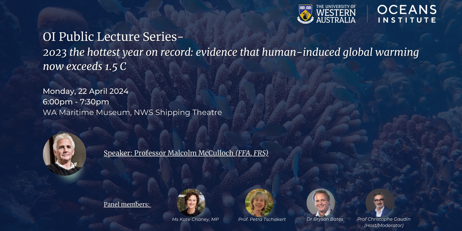 Banner image for OI Public Lecture Series- The hottest year on record: evidence that human-induced global warming now exceeds 1.5 C 