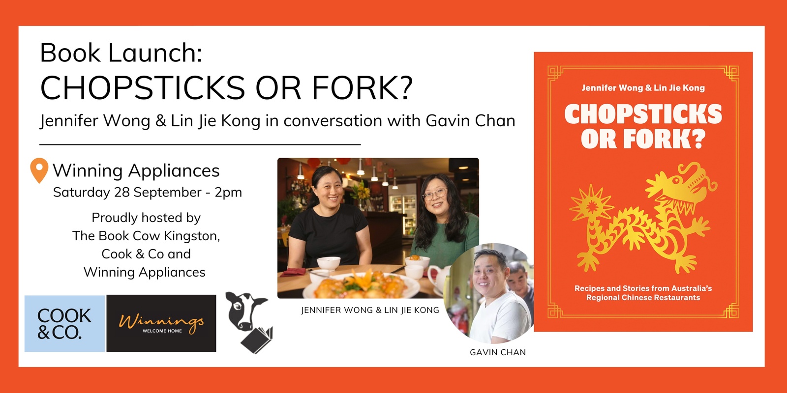 Banner image for Book Launch: Chopsticks or Fork? - by Jennifer Wong and Lin Jie Kong in conversation with Gavin Chan