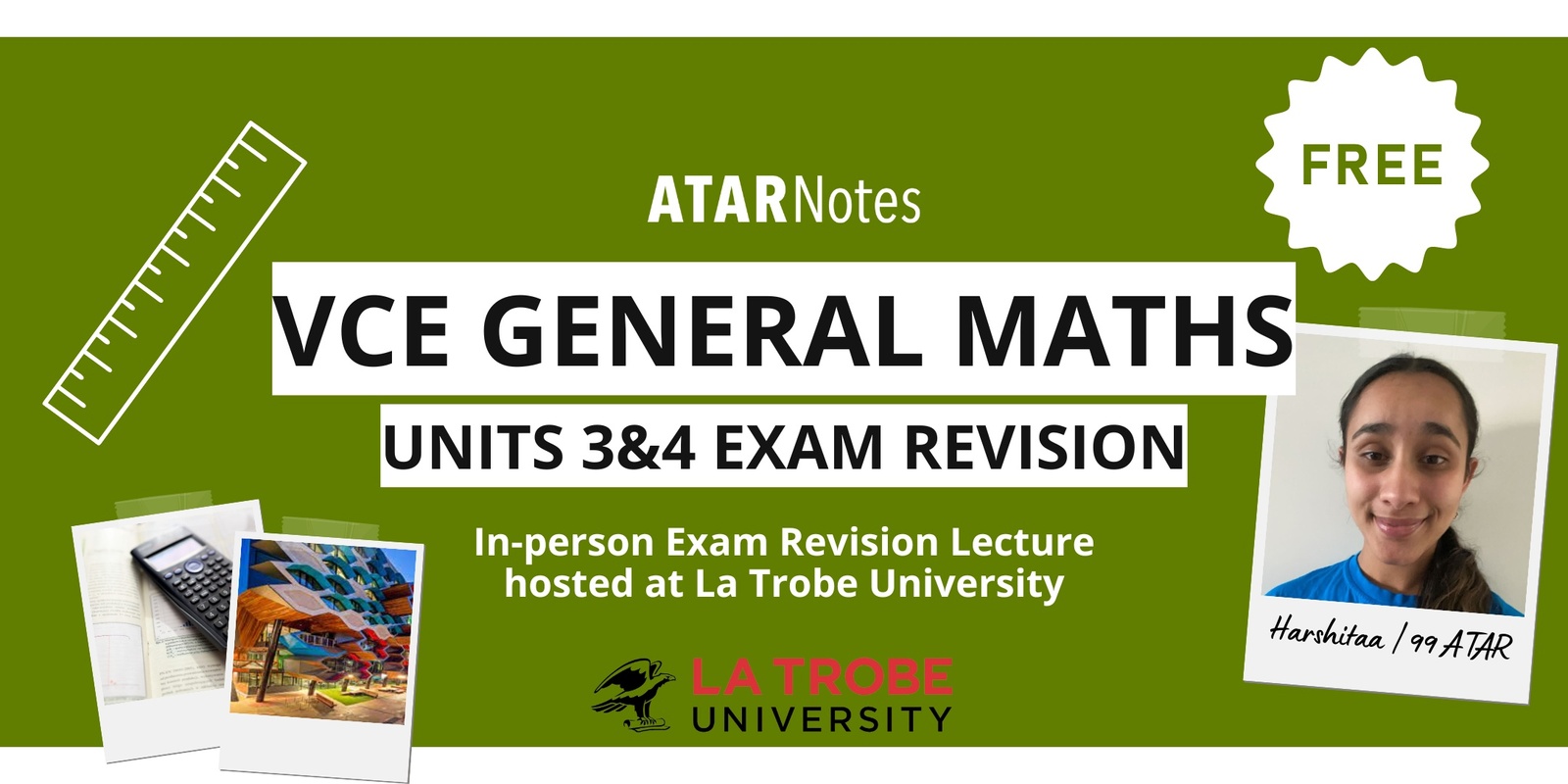 Banner image for VCE General Maths 3&4 Exam Cram Lecture FREE