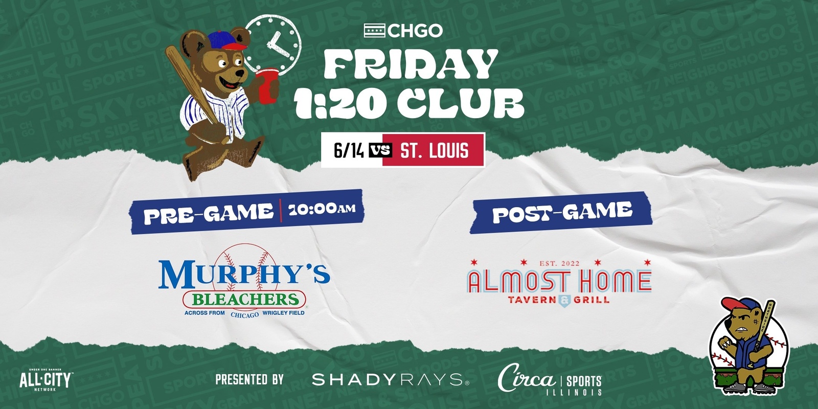 Banner image for CHGO Cubs Friday 1:20 Club vs St. Louis 6/14