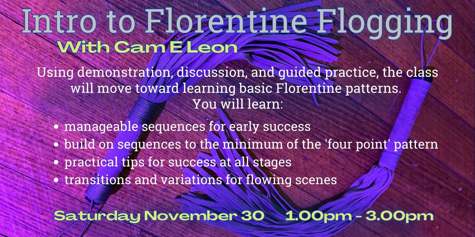 Banner image for Intro to Florentine Flogging