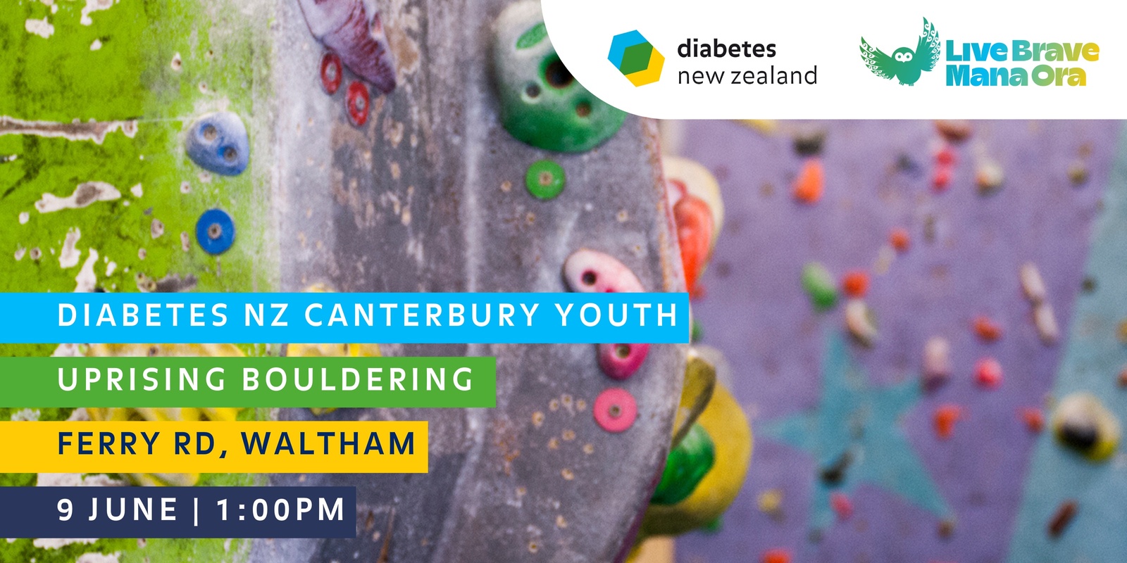 Banner image for Diabetes NZ Canterbury Youth: Uprising Bouldering