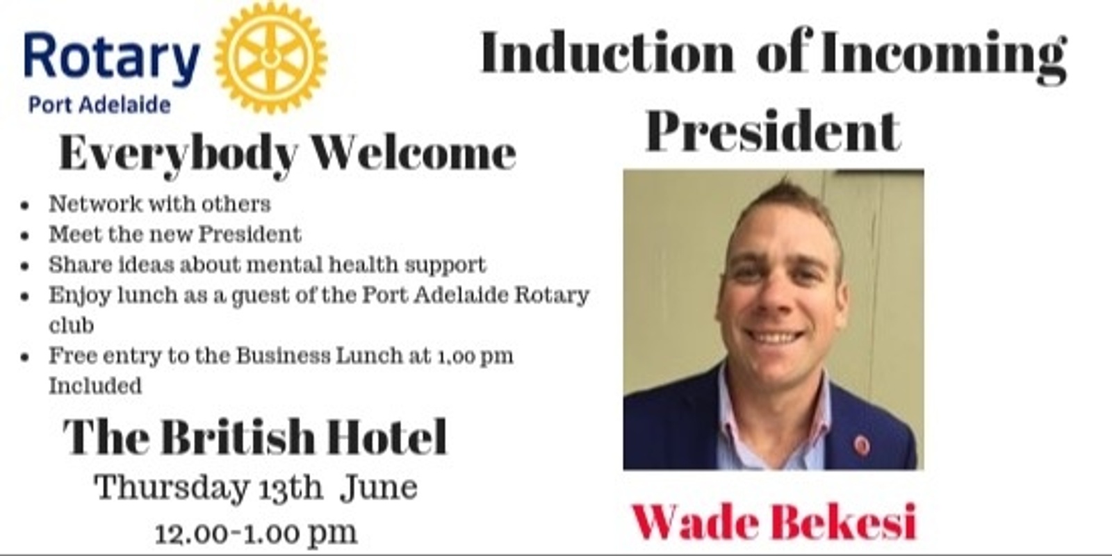 Banner image for Induction of New President-Port Adelaide Rotary Club