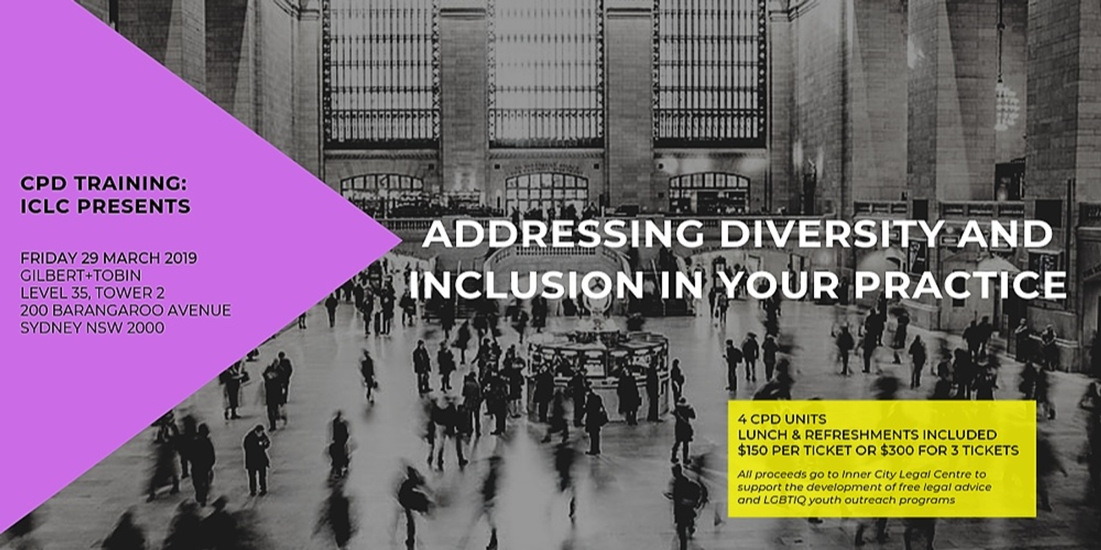 Banner image for CPD event -  ICLC presents: Addressing diversity and inclusion in your practice