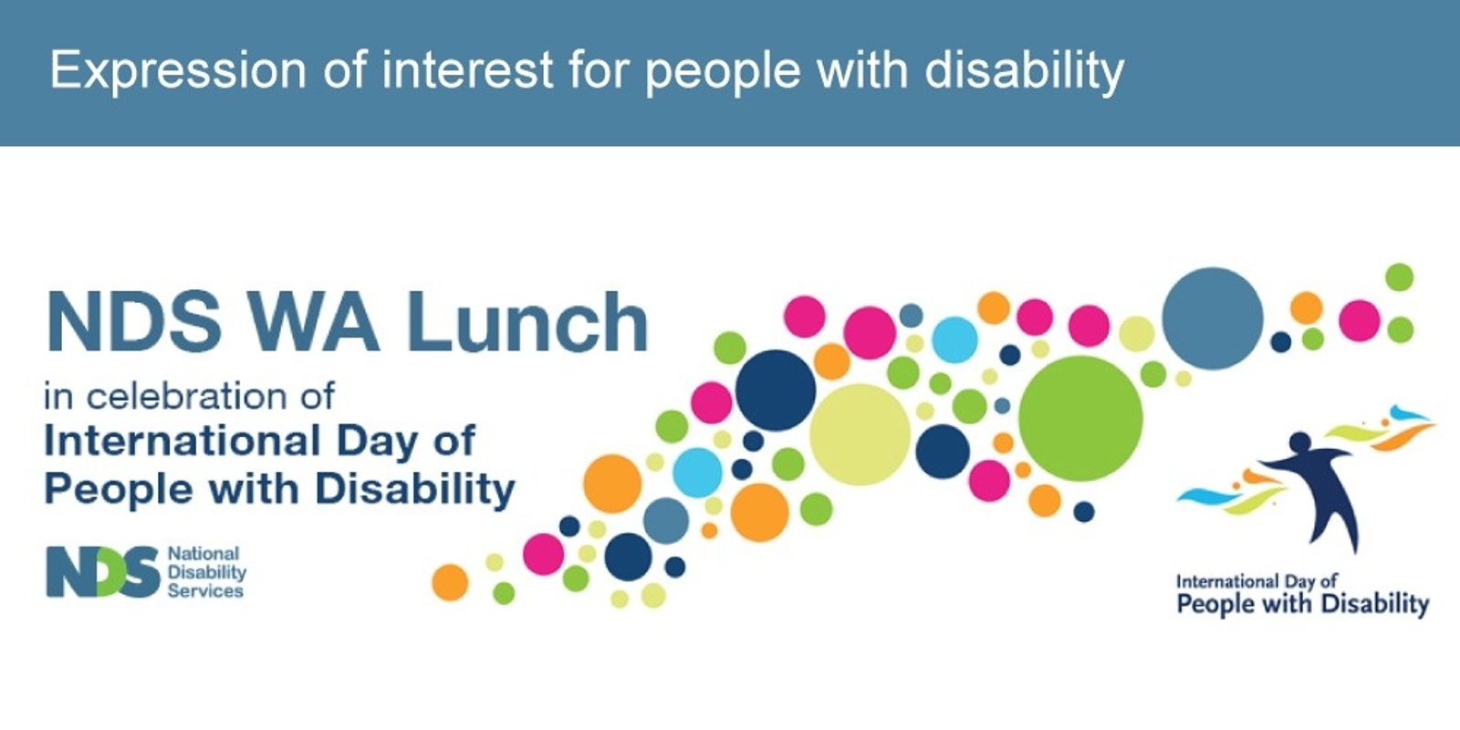 Banner image for NDS in WA Lunch in Celebration of International Day of People with Disability - Expressions of Interest for People with Disability