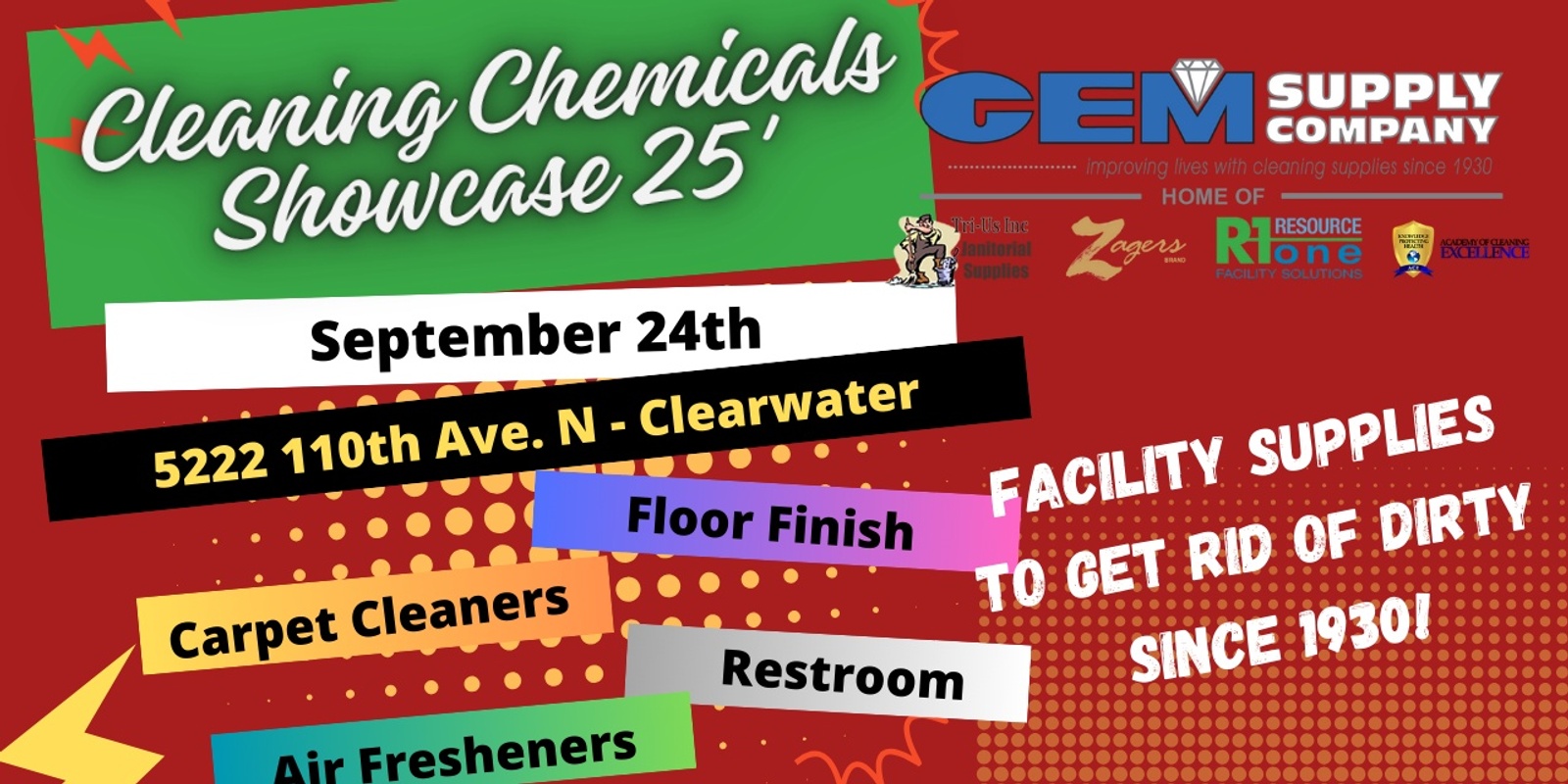 Banner image for GEM Supply Cleaning Chemicals Showcase * Clearwater *  9.24.25 