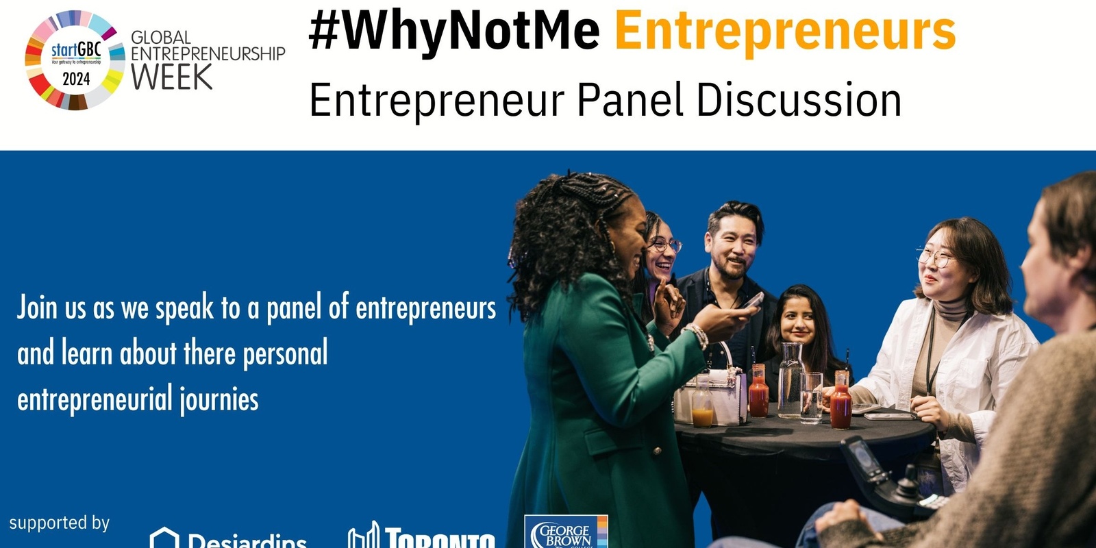 Banner image for startGBC #WhyNotMe Entrepreneur Panel Disscussions