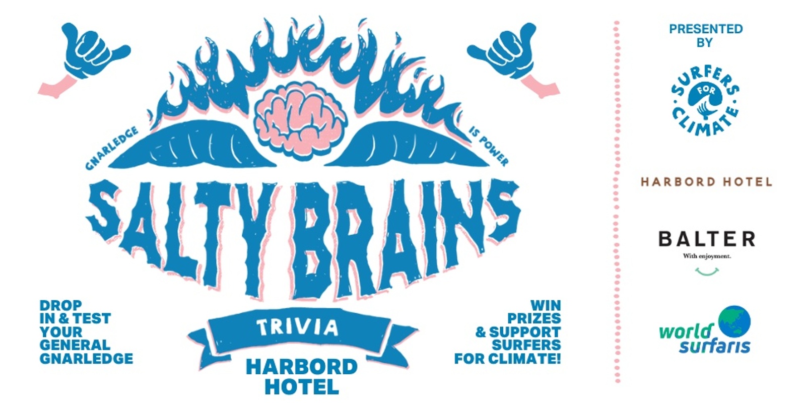 Banner image for Salty Brains Surf Trivia at Harbord Hotel