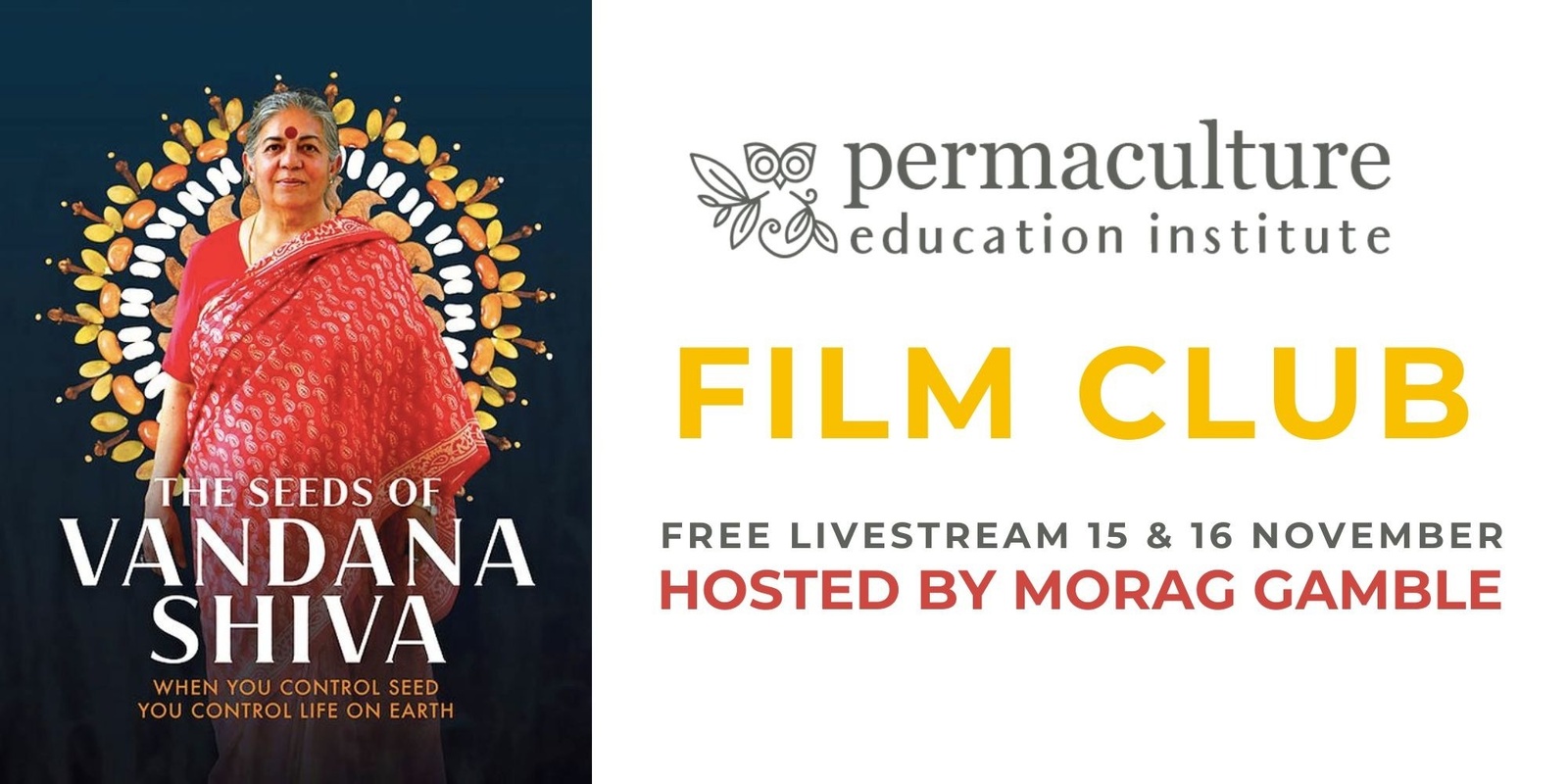 Banner image for PERMACULTURE FILM CLUB: The Seeds of Vandana Shiva