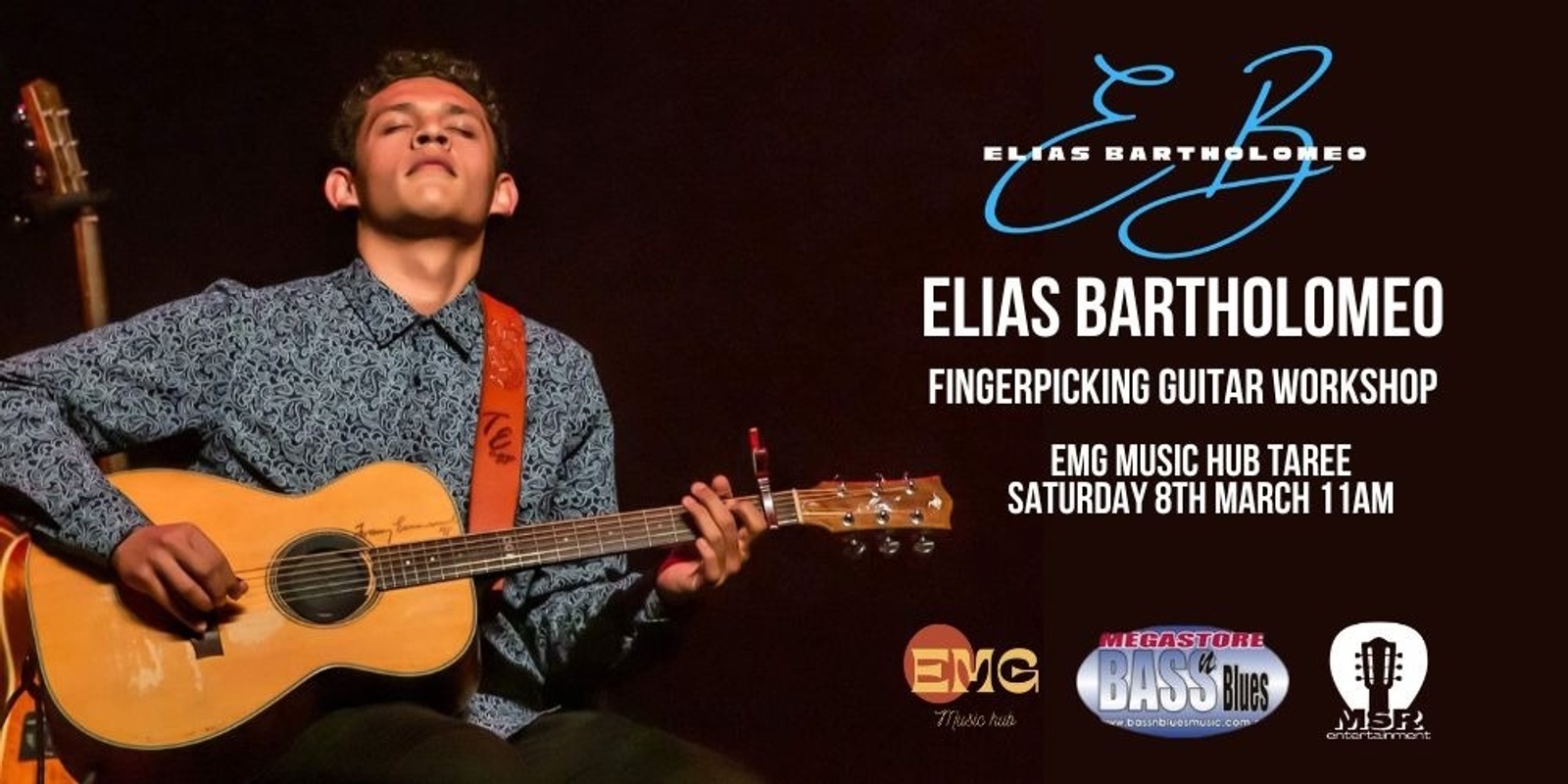 Banner image for Elias Bartholomeo - Guitar Fingerpicking Workshop EMG Music Hub Taree