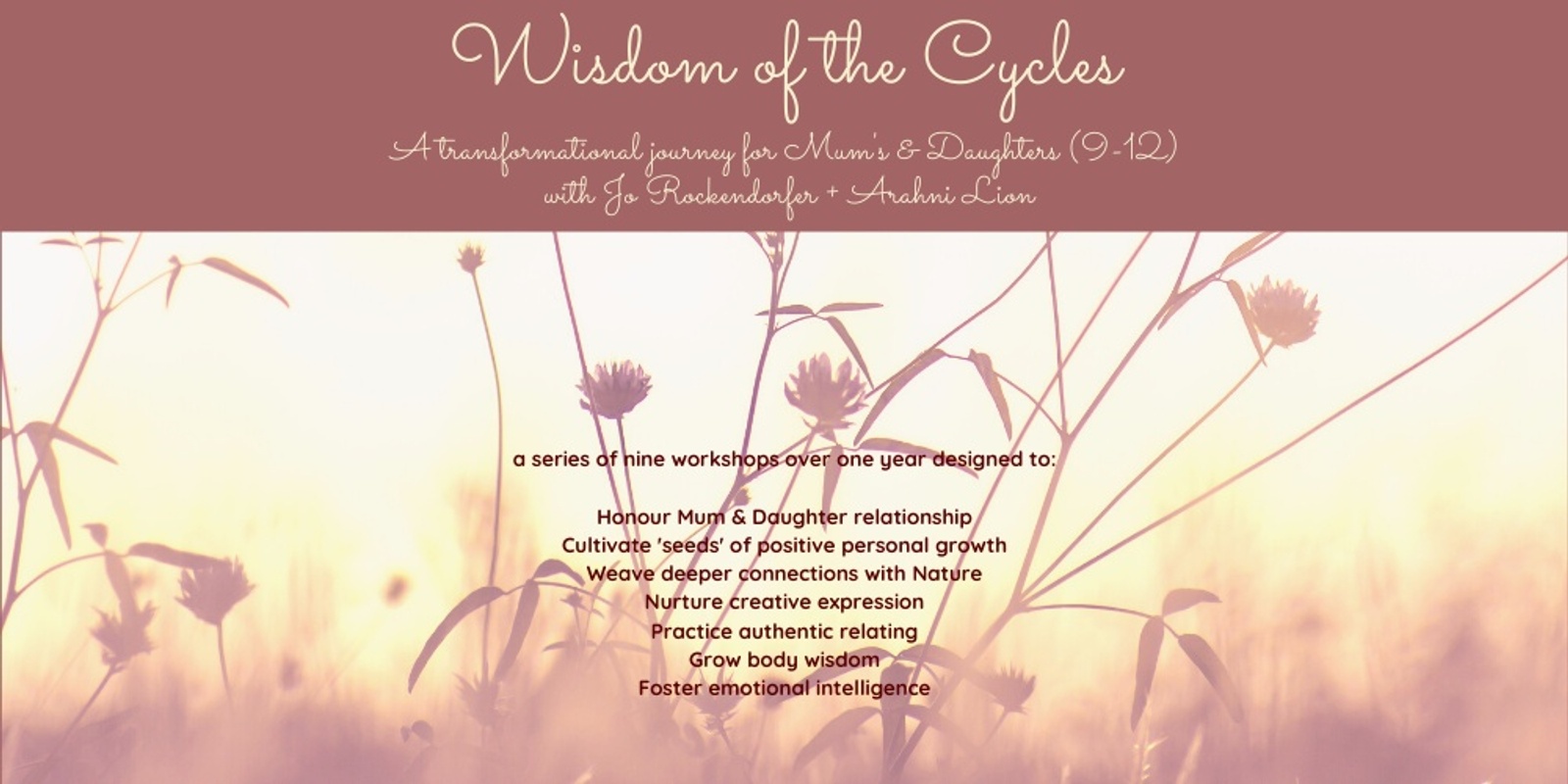Banner image for Wisdom of the Cycles - Transformational journey for Mum's & Daughters (9-12)