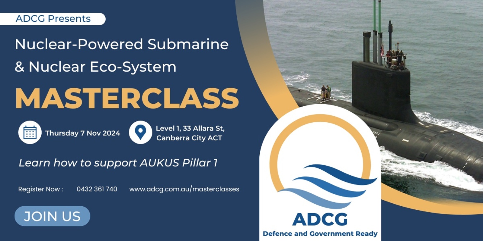 Banner image for Nuclear-Powered Submarine Masterclass, presented by ADCG