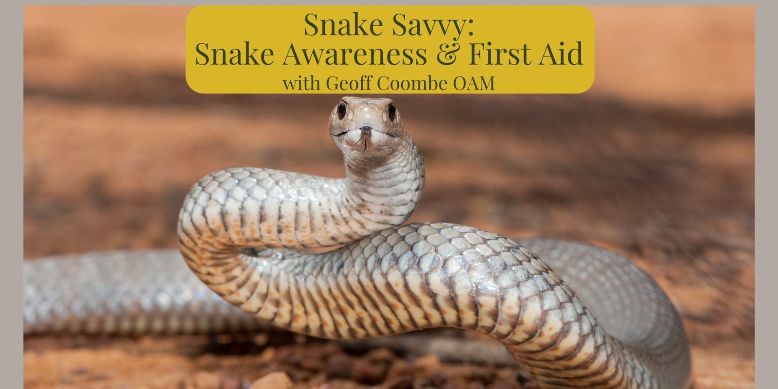 Banner image for Snake Savvy: Snake Awareness and First Aid