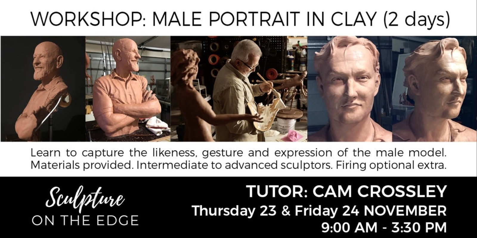 Banner image for WORKSHOP: Male Portrait in Clay with Cam Crossley