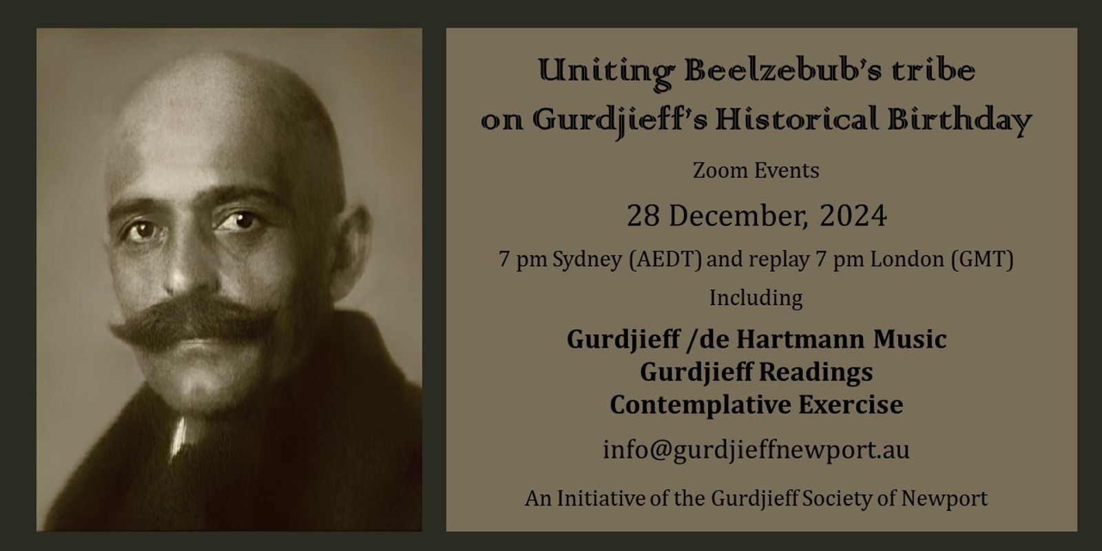 Banner image for Gurdjieff's Historical Birthday Commemoration