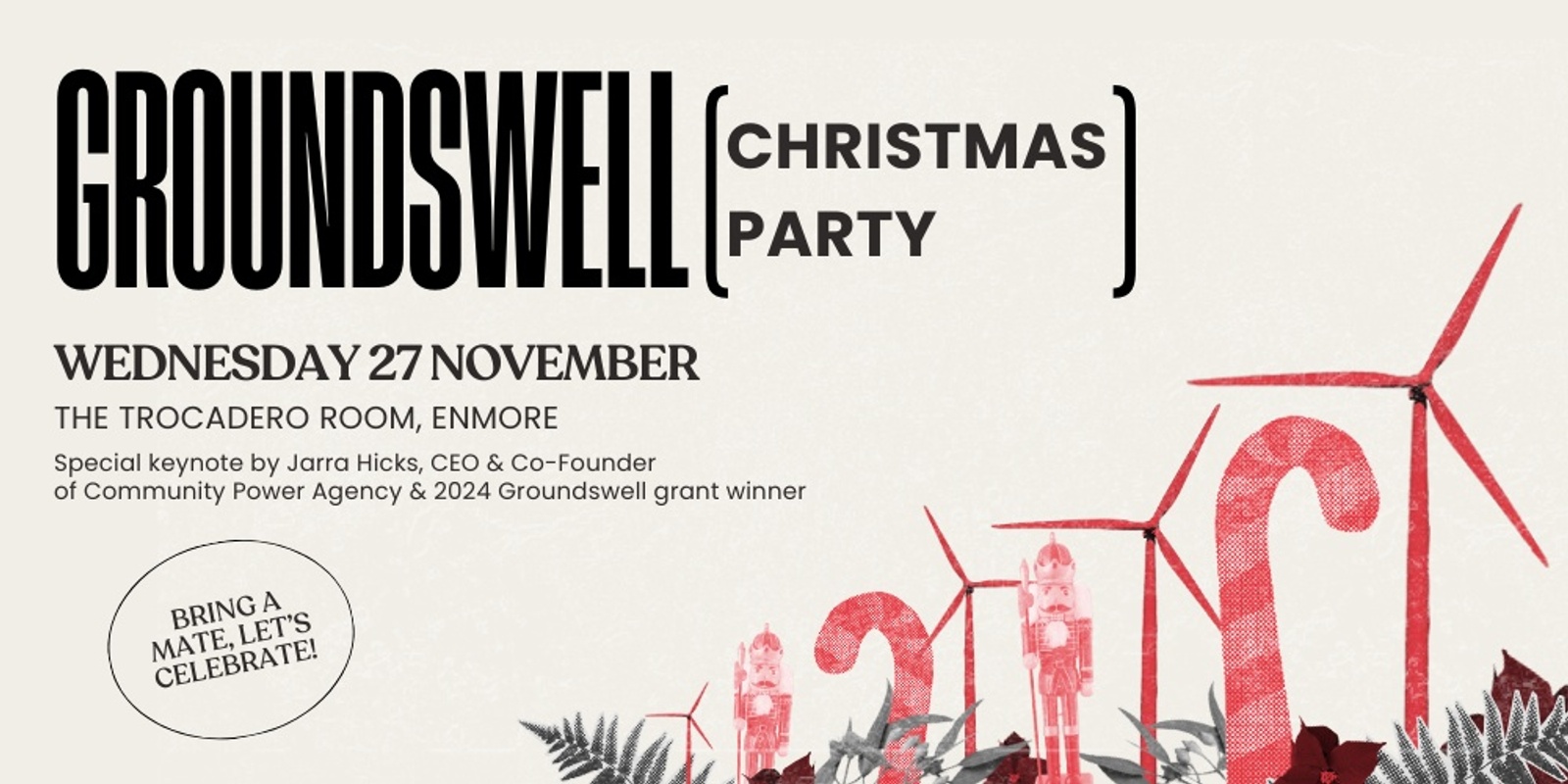 Banner image for Groundswell Christmas Party Ft: Grant winner, Community Power Agency