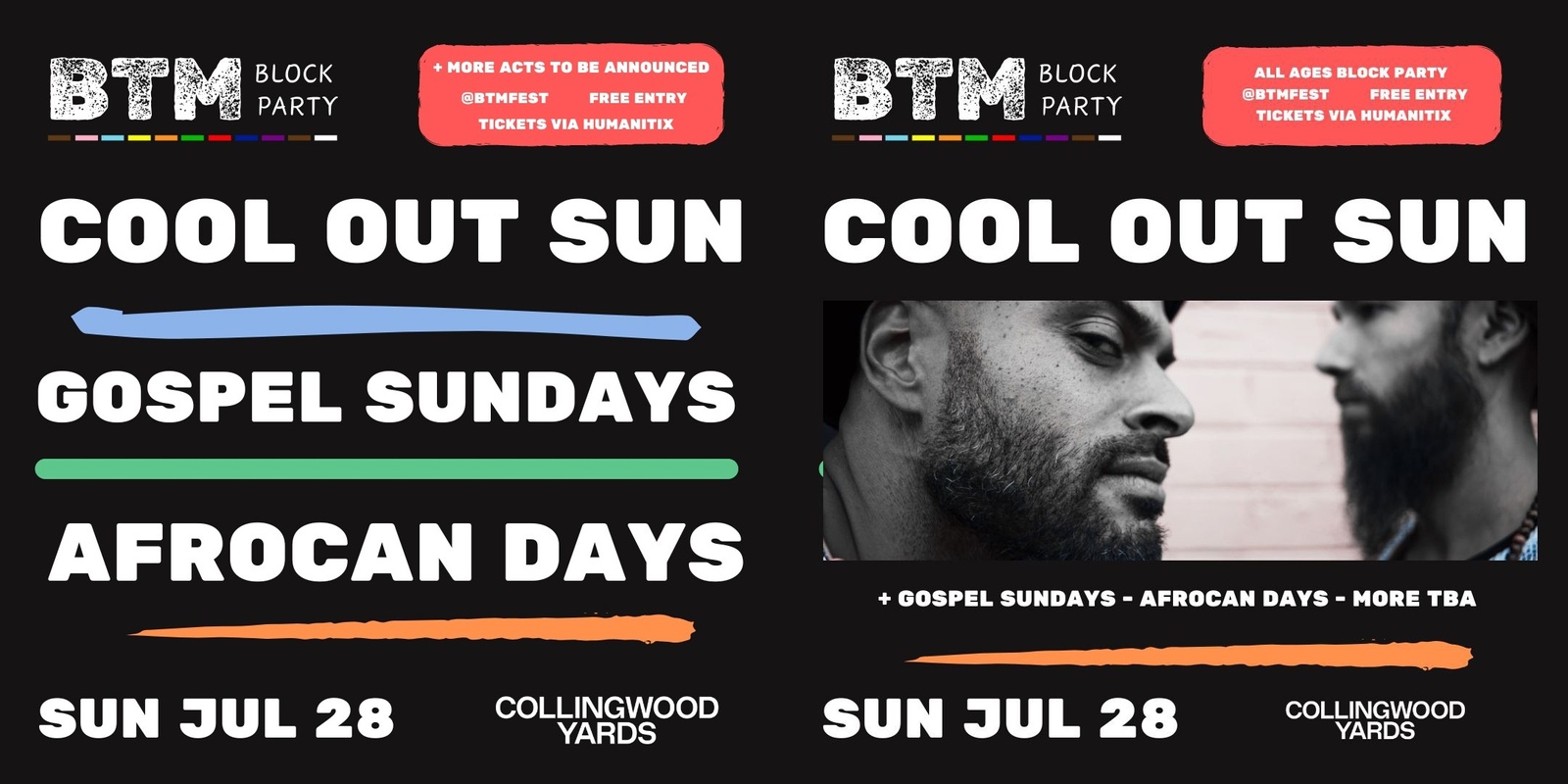 Banner image for BTM Block Party ft Cool Out Sun, Gospel Sundays, Afrocan Days & more