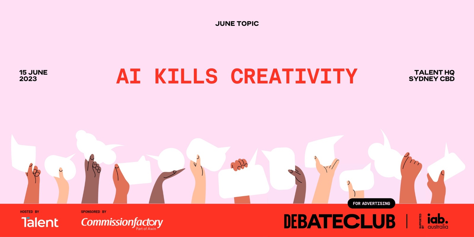 Banner image for AI Kills Creativity I Debate Club for Advertising