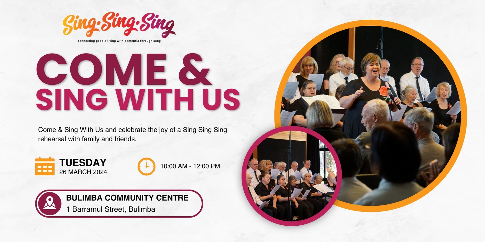 Banner image for Come & Sing With Us in Bulimba