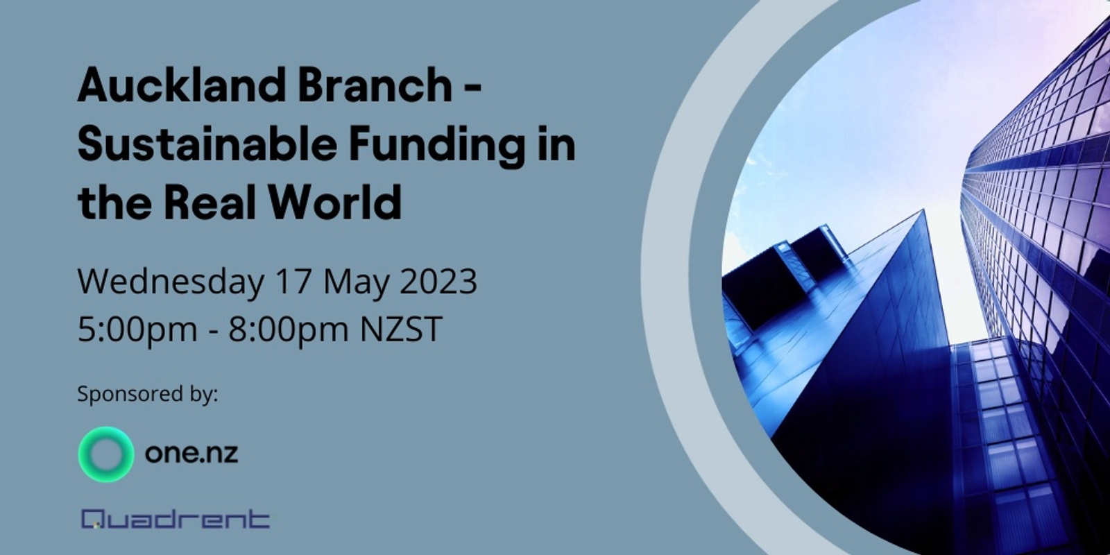 Banner image for Auckland Branch - Sustainable Funding in the Real World