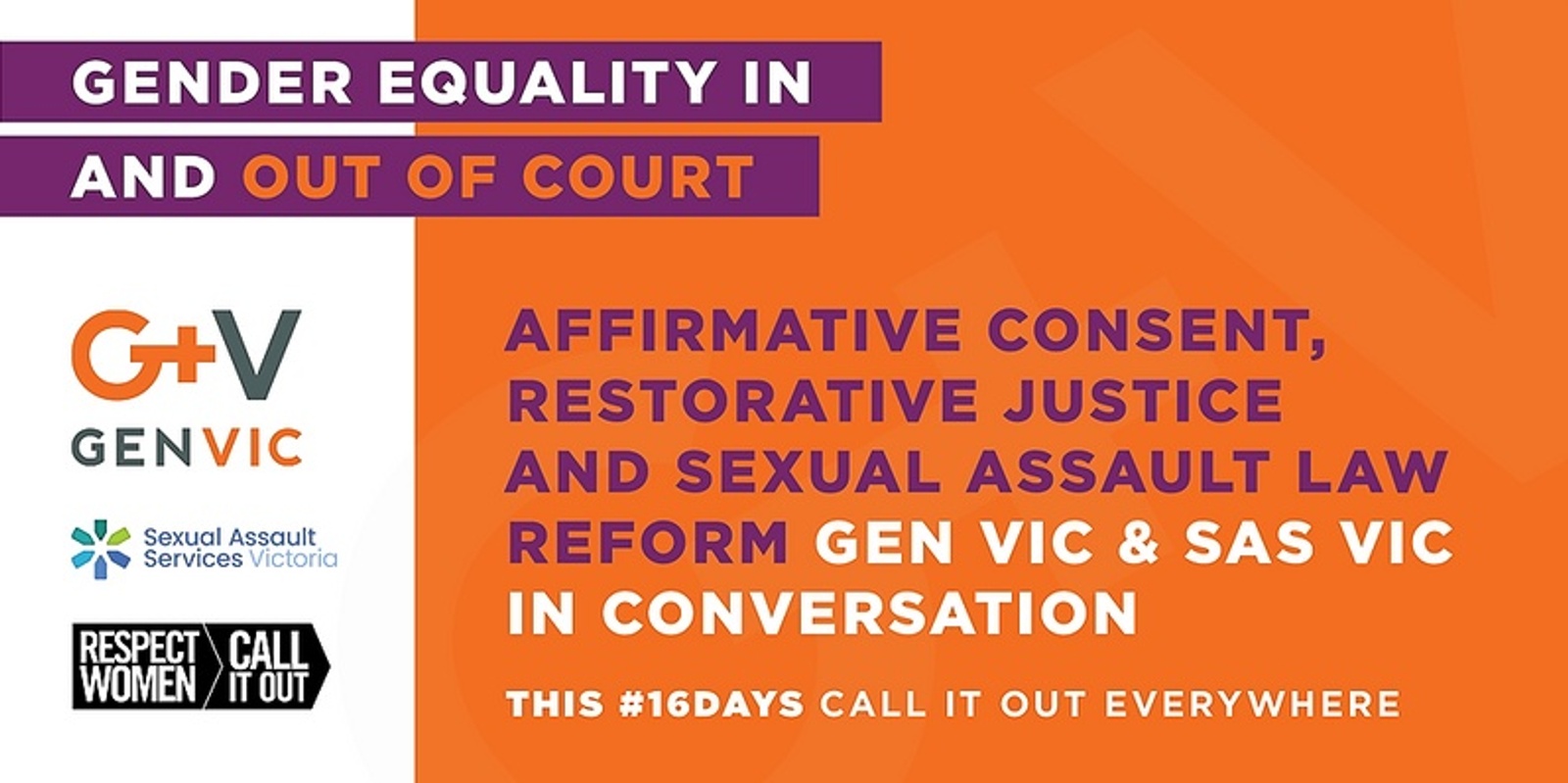 Banner image for Gender equality in and out of court: Affirmative consent, restorative justice and sexual assault law reform