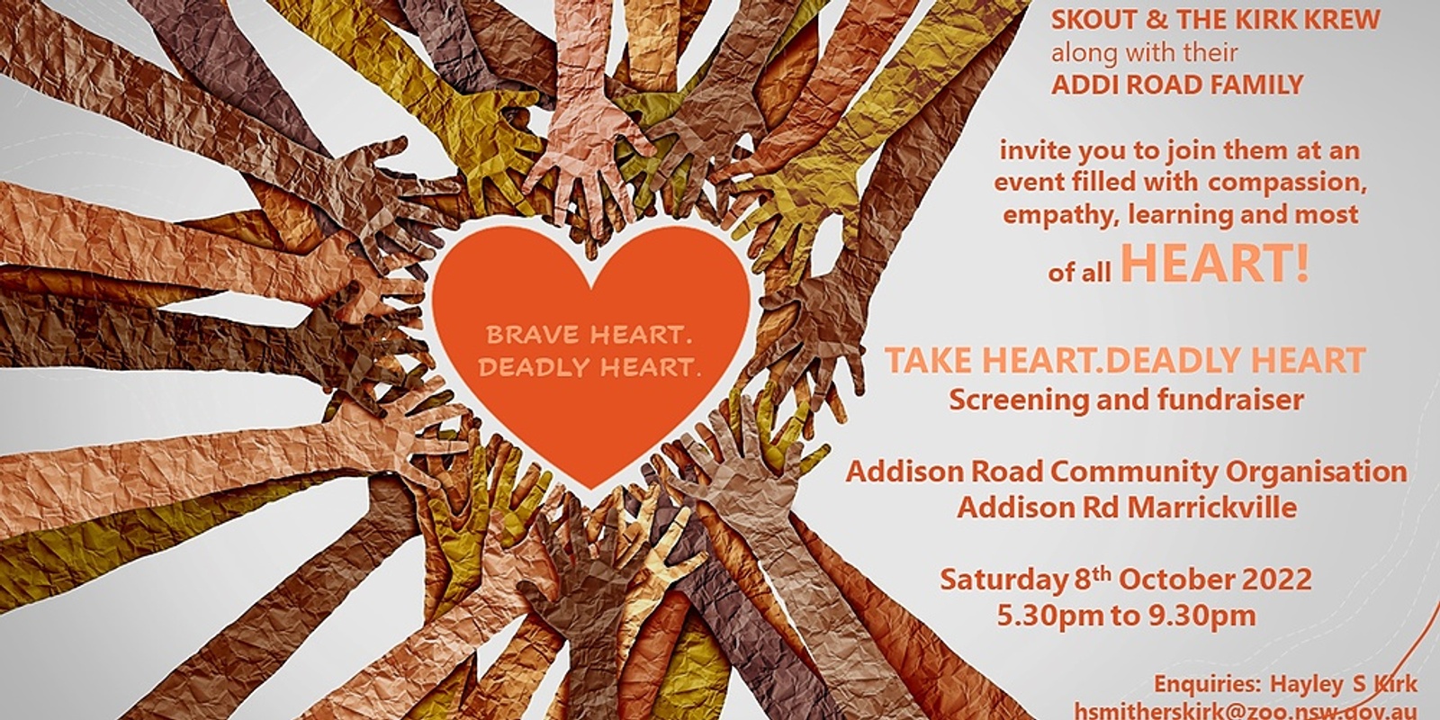 Banner image for Take Heart. Deadly Heart - film & fundraiser
