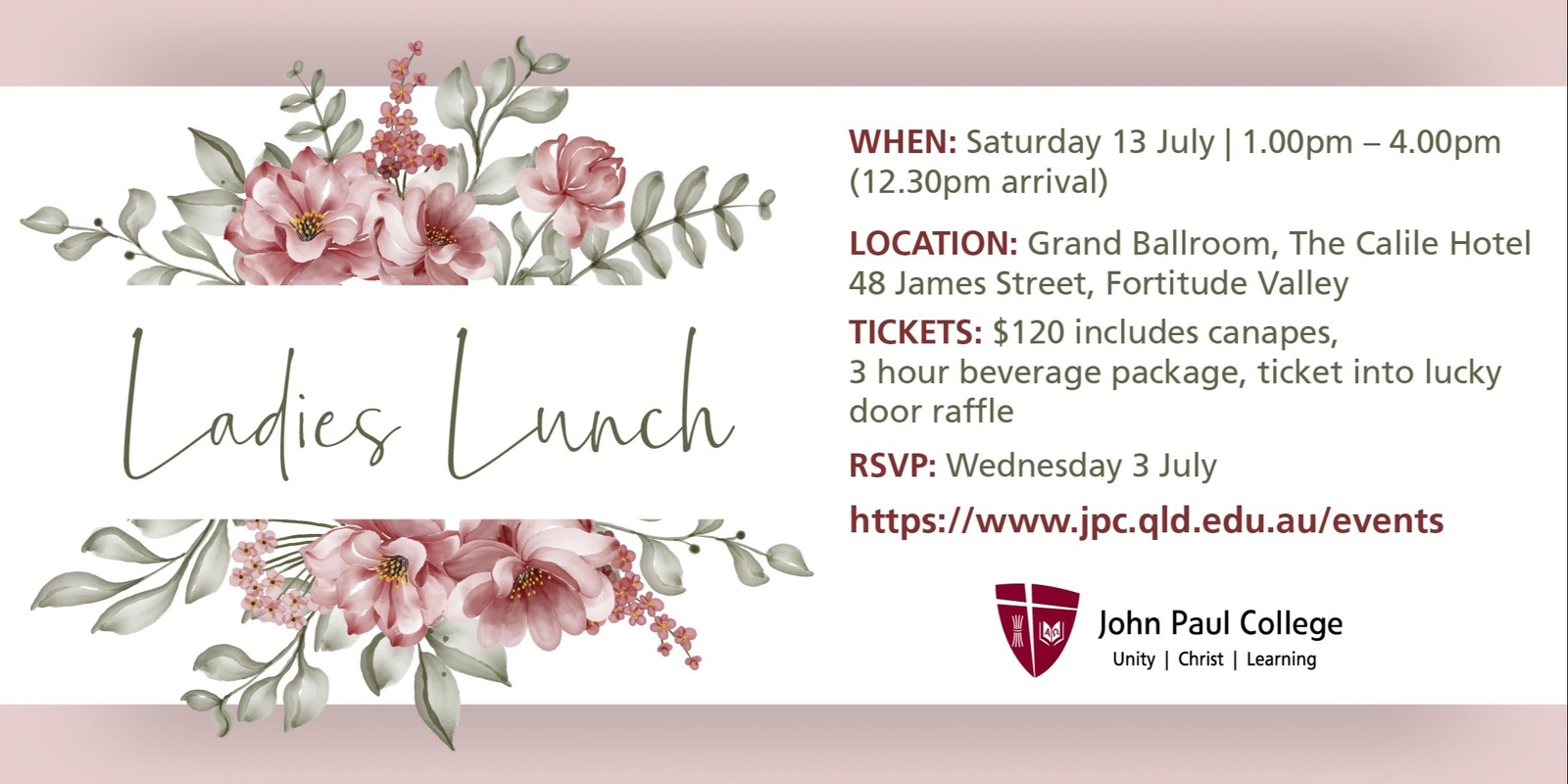 Banner image for 2024 JPC Ladies Lunch - Women and Wellness