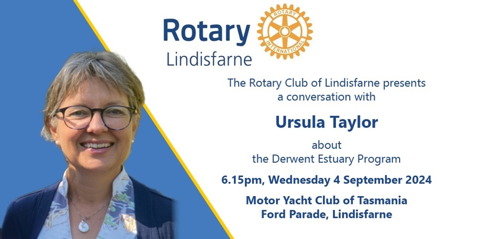 Banner image for Rotary Club of Lindisfarne Talks - Ursula Taylor