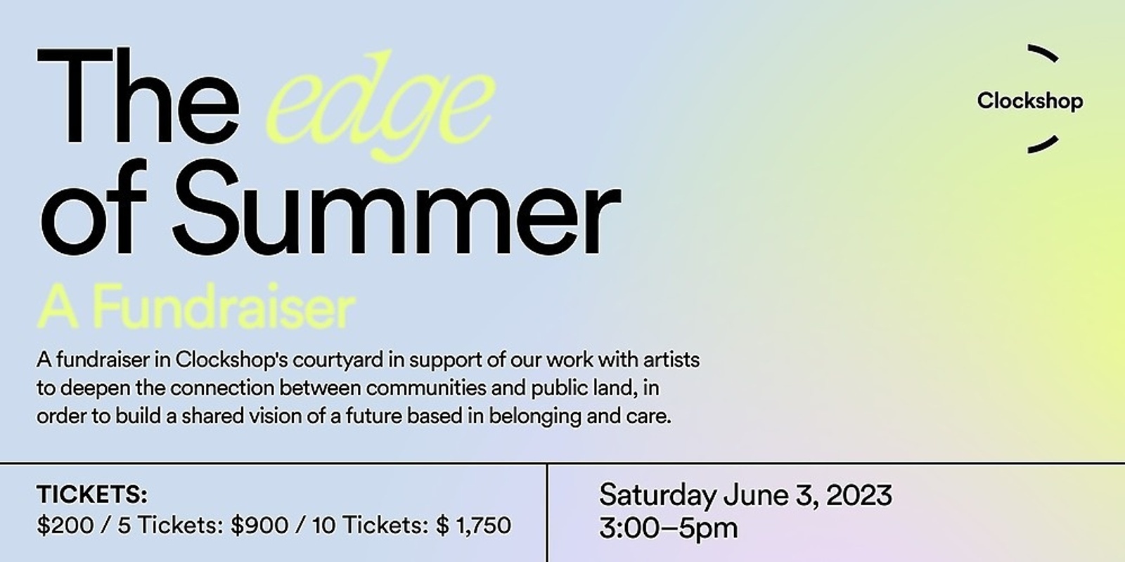 Banner image for The Edge of Summer: A Fundraiser