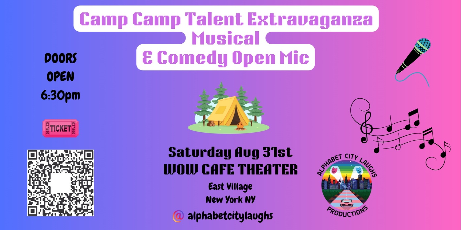 Banner image for Camp Camp Talent Extravaganza & Comedy Open Mic