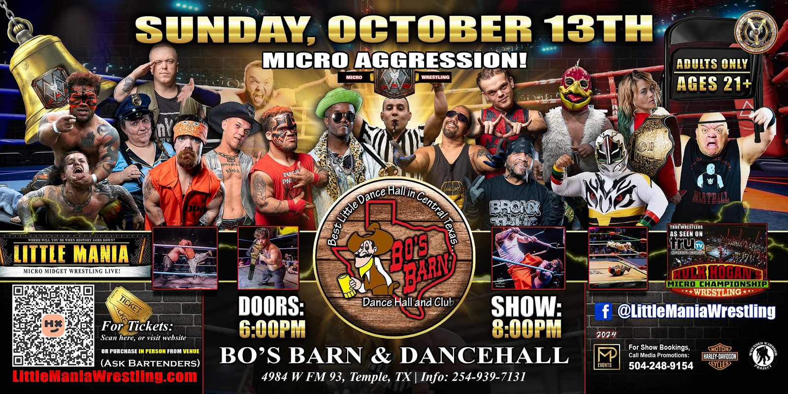 Banner image for Temple, TX - Micro Wrestling All * Stars: Little Mania Wrestling @ Bo's Barn Dancehall