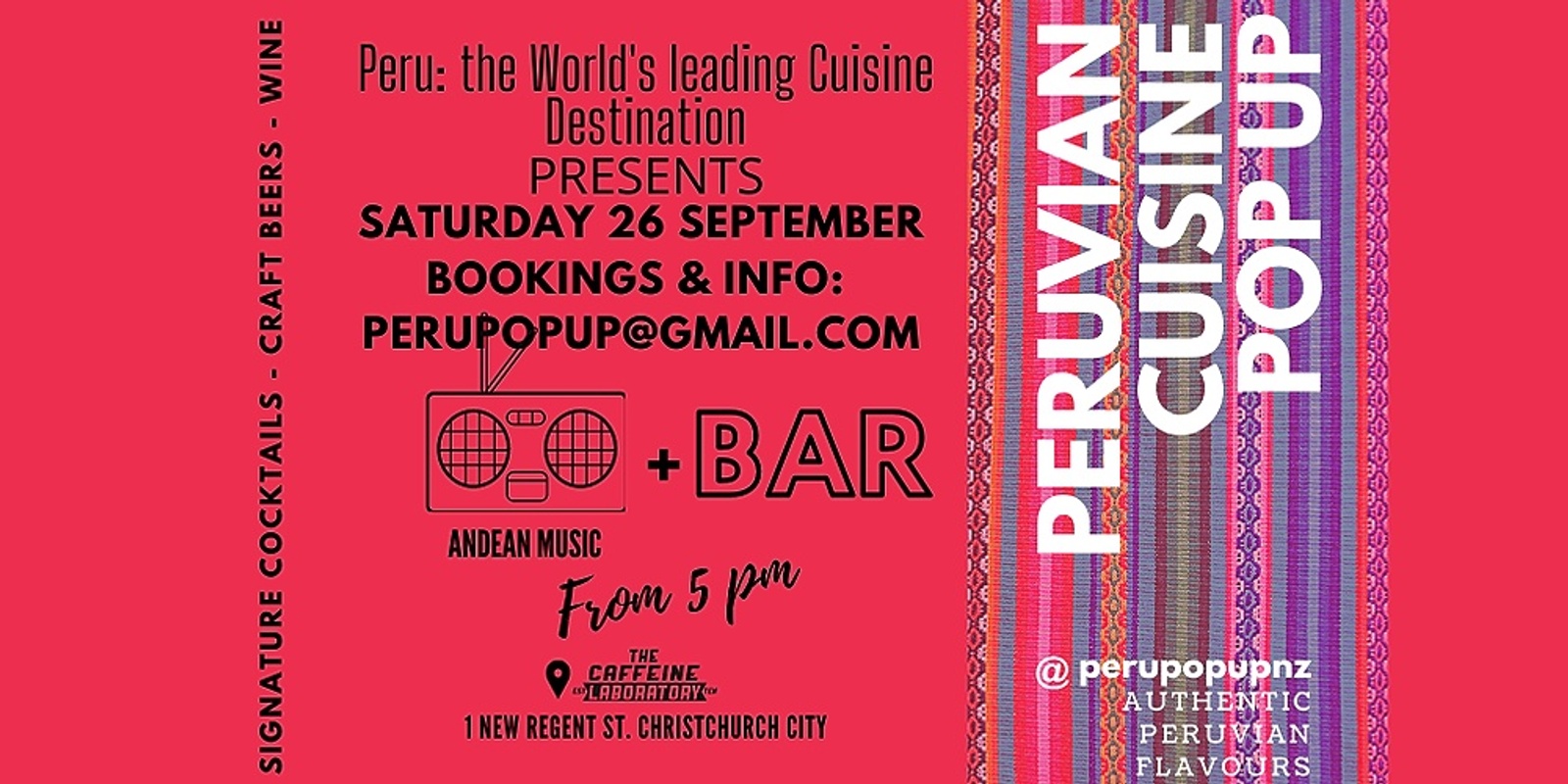 Banner image for PERUVIAN CUISINE POP UP - THE THIRD IS THE CHARM!