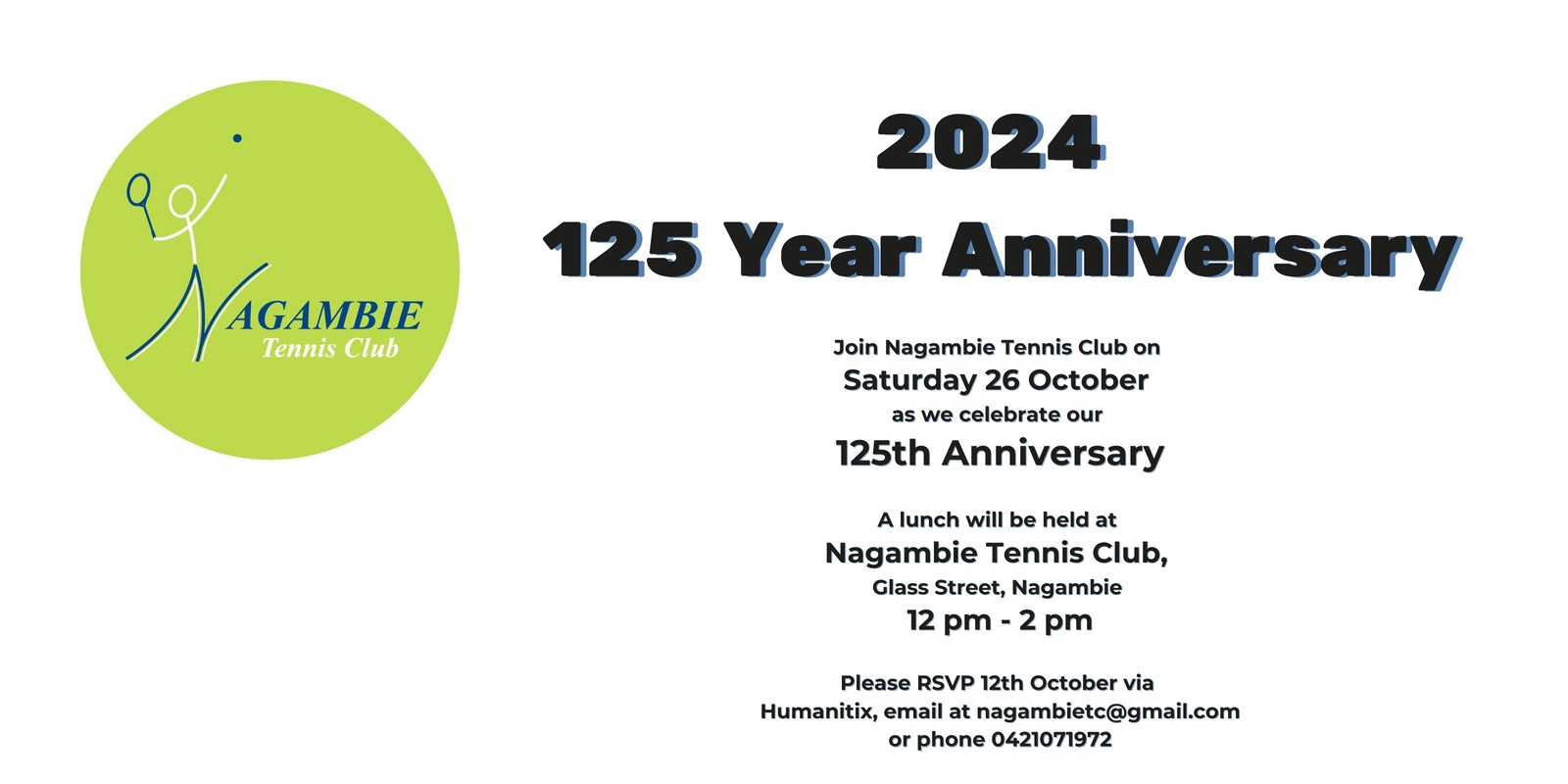 Banner image for Nagambie Tennis Club 125 year Anniversary Lunch