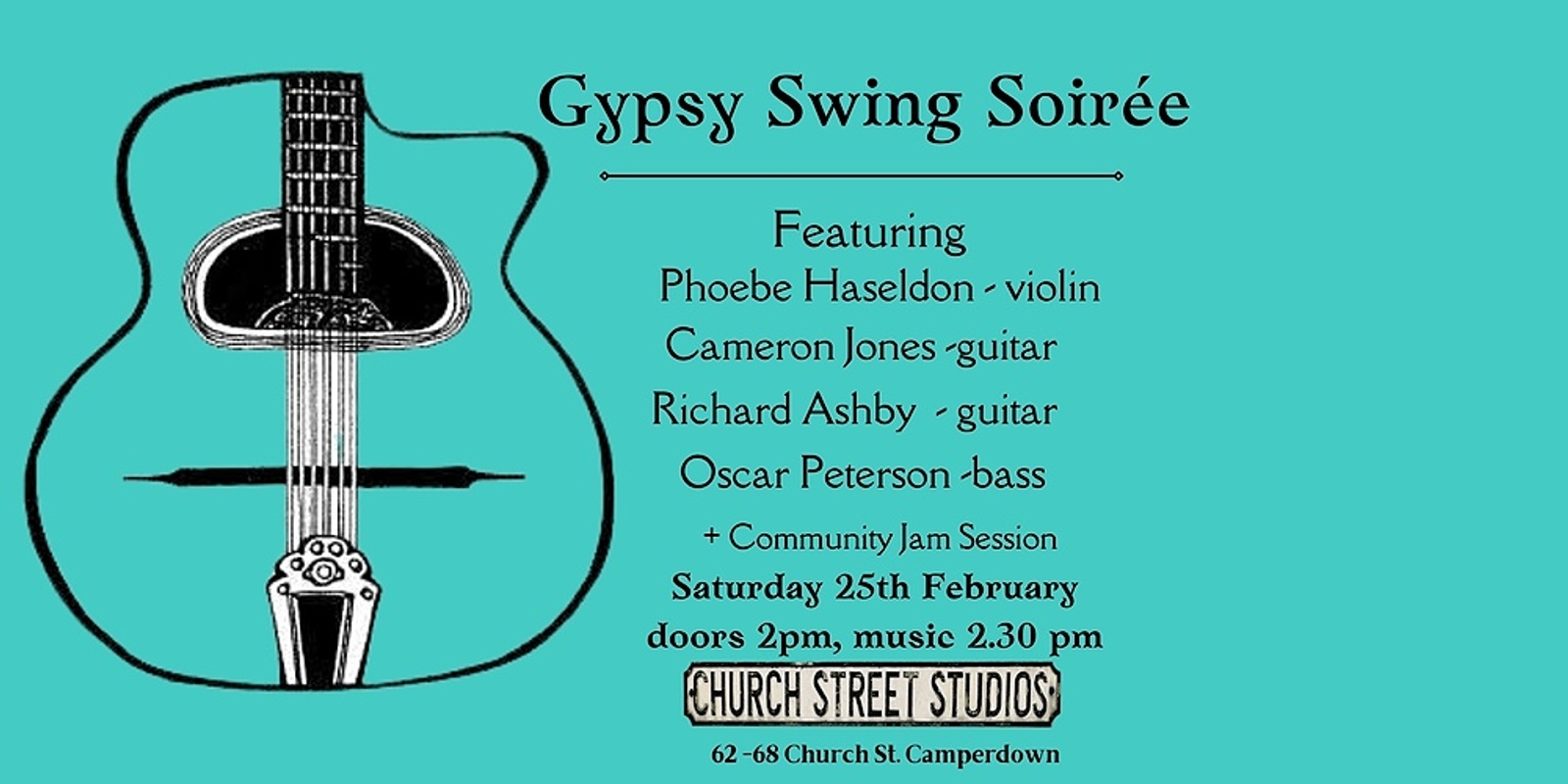 Banner image for Gypsy Swing Soirée - Phoebe Haseldon